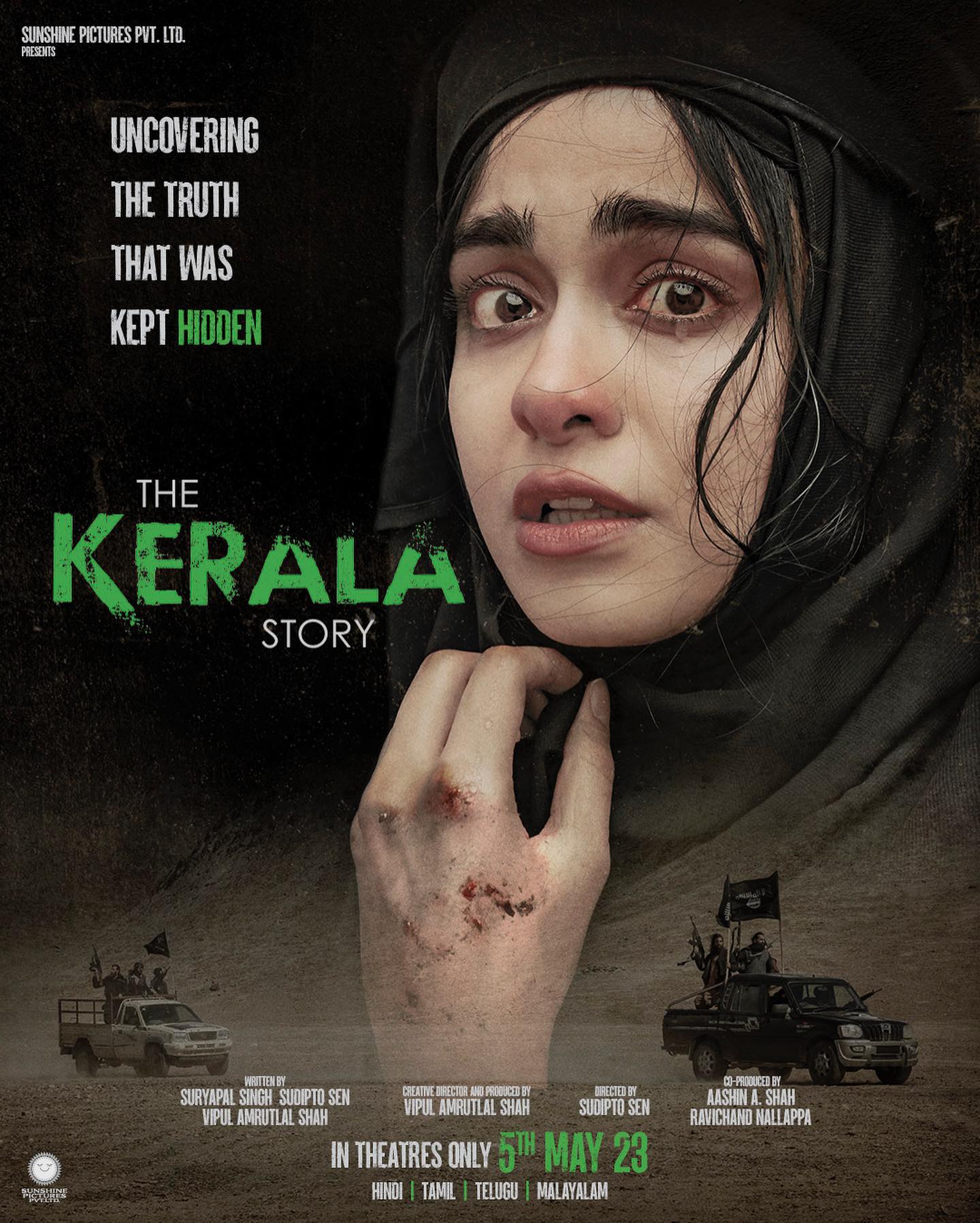 Shalini Unnikrishnan ❤️
From Freedom to Fear
From Smiles to Silence
From Innocence to Terrorism
Uncovering the Truth that they want to hide. #TheKeralaStory in cinemas on 5th May. Trailer Out tomorrow
#VipulAmrutlalShah @sudipto_sen @aashin_shah @sunshinepicturesofficial @devadarshnichetan @adah_ki_adah @iyogitabihani @soniabalani9 @siddhi_idnani @aka.vijaykrishna @pranaypachauri @pranavmisshra #SunshinePictures #adahsharma