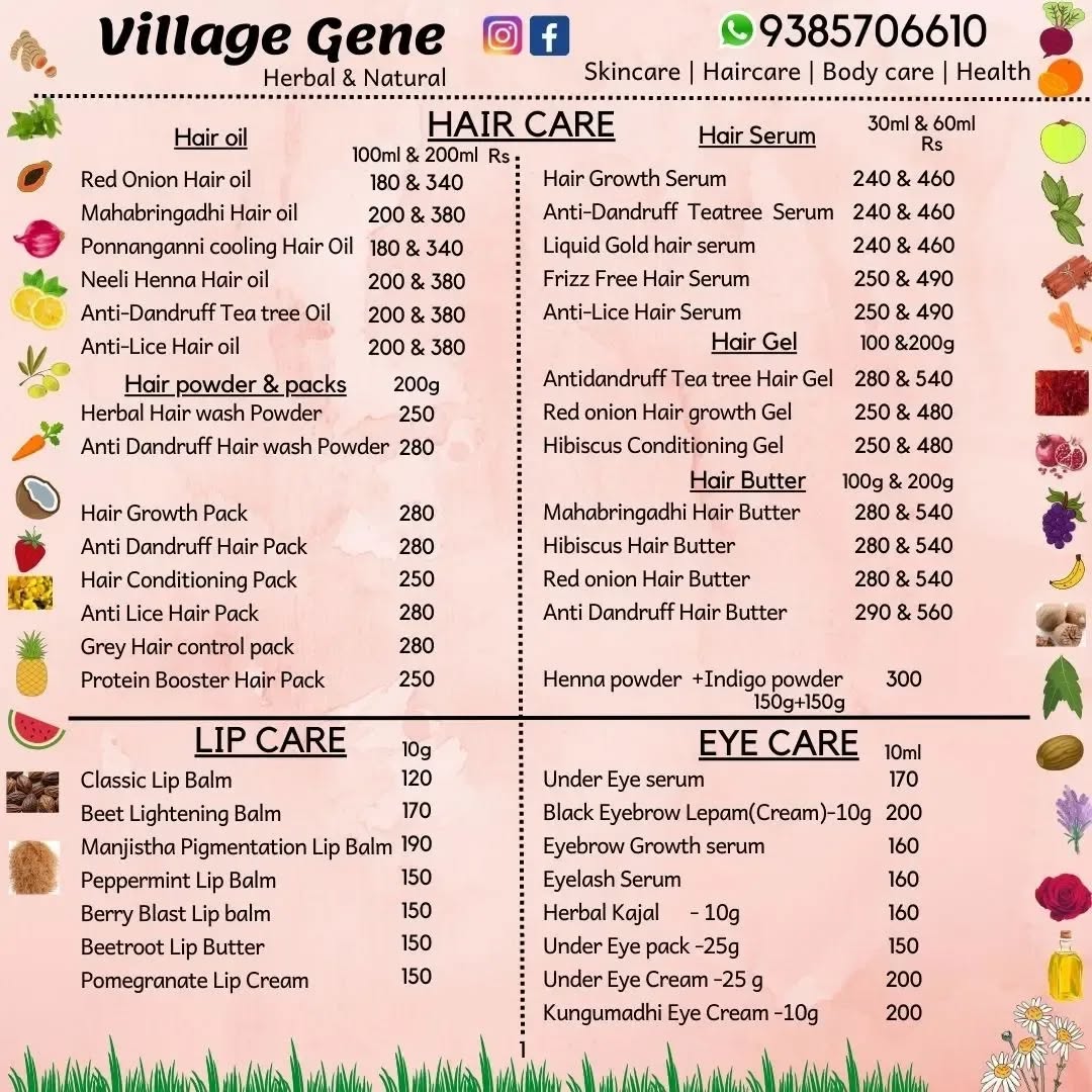 May 2023 New product list
Natural
Herbal
Affordable
More products
More offers
More more to come
Follow and share our page to your family and friends
Thanks for supporting
Follow
Message
@villagegene
#beauty #herbal #Natural #serum #facepack #gel #cream #backpain #nightgel #hairoil #dandruff #skincare #cosmetics #pigmentation #villagegene #offer #hairfall #soap #handmade #glow #brightening #antiageing #silkyhair #clearskin #glow #jointpain #reels #sale #india #tamilnadu