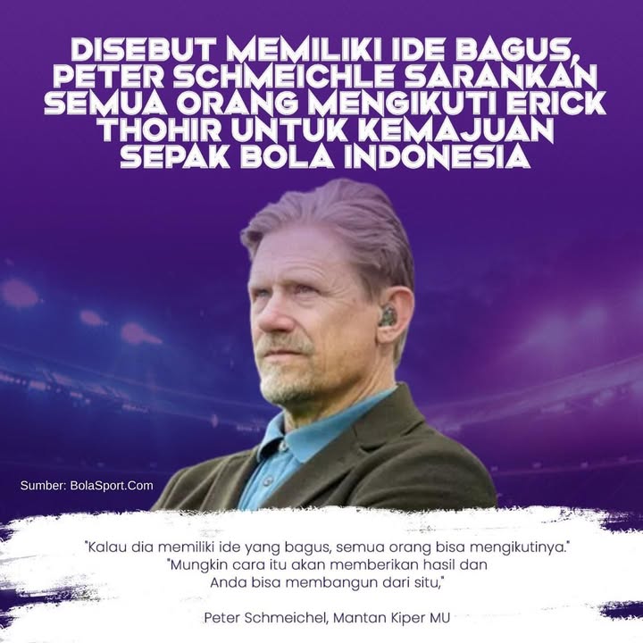 Kiper legendaris Manchester United dan Timnas Denmark Peter Schmeichele bicara ttg Chief ET
@erickthohir
#erickthohir