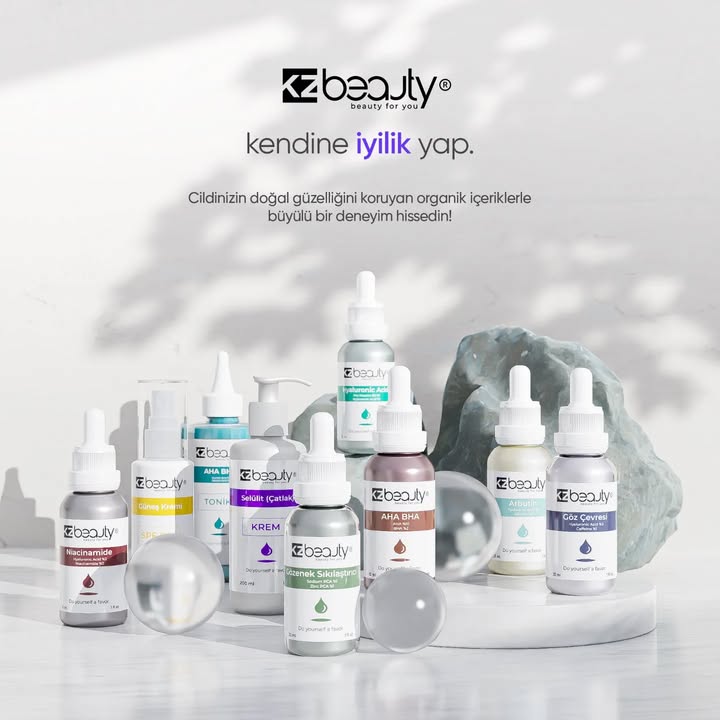 Cildinizin doğal güzelliğini koruyan organik içeriklerle büyülü bir deneyim hissedin! 🌸
Ve şimdi, KZ Beauty ile tanışma vakti!
KZBEAUTY, cildinizi korumak ve yenilemek için bilimsel olarak formüle edilmiş, en yüksek kalitede cilt bakım ürünleri sunar.✨
Farklı cilt tiplerinin ve yaş gruplarının spesifik ihtiyaçlarına göre formüle edilen ürünlerimiz, cildinizi yenileyen, nemlendiren ve koruyan güçlü ve etkili bileşenler içerir.
Tüm üretim yöntemlerimiz analiz, test ve bilimsel çalışmalara dayanmaktadır.🔬
Sizi güzelliğin sınırlarını aşmaya ve kendi benzersiz güzellik hikayenizi yazmaya davet ediyoruz. KZBEAUTY ile unutulmaz bir güzellik deneyimi yaşamak için şimdi web sitemizi ziyaret edin!🤗
#kzbeauty #ciltserumu #ciltbakımı #skincare #aydınlatıcı #trendyol #brighteningserum #brightening #lekegiderici #koyuleke #serum #güneşkremi #suncream