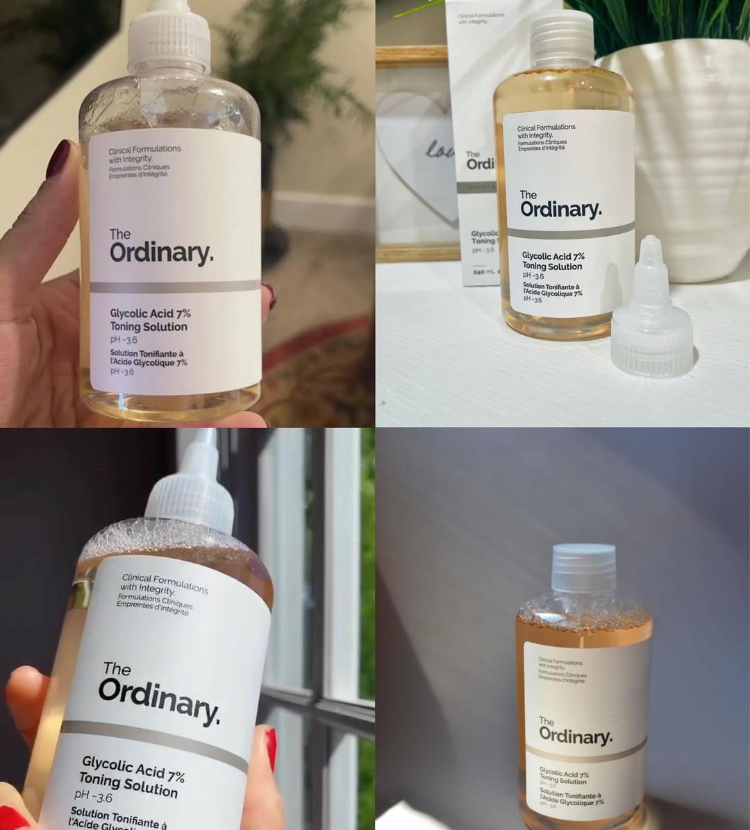 The ordinary Glycolic Acid 7% Toning Solution Available
اورديناري تونر مقشر لتفتيح البشرة،
عبارة عن محلول قوي لتوحيد الألوان مع 7٪ من حمض الجليكوليك الذي يعمل على مساعدتك للحصول على بشرة أكثر إشراقا.
هذا المنتج مثالي لأولئك الذين يتطلعون إلى تحسين المظهر العام وصحة بشرتهم، ، مما يكشف عن لون بشرة ويجعلها أكثر تناسقا. ،
يمكنك أن تتوقع رؤية تحسن ملحوظ في نسيج ولون بشرتك.
فوائد ومميزات المنتج:
محاربة الحبوب فوق الجلد وتحت الجلد بشكل فعال وآمن
يجعل البشرة تشع نضارة وحيوية
يعمل علي تصغير حجم المسام
يعمل على تفتيح وتوحيد لون البشرة.
تقشير خلايا الجلد الميتة بلطف.
تقليل ظهور الخطوط الدقيقة والتجاعيد.
يساعدك للحصول عن بشرة أكثر شبابا وإشراقا.
يحسن الصحة العامة للبشرة ومظهر الجلد.
أبرز المكونات :
7٪ حمض الجليكوليك: هذا حمض ألفا هيدروكسي (AHA) يقشر سطح الجلد بلطف ، مما يساعد على تحسين الملمس واللون.
تسمانيا الفلفل: يضاف هذا المكون للحد من احتمال تهيج الناجم عن حمض الجليكوليك.
حمض الهيالورونيك: يساعد على ترطيب البشرة وتحسين مظهر الخطوط الدقيقة والتجاعيد.
فيتامين B5 : يساعد هذا المكون على تهدئة وتغذية البشرة.
طريقة الإستخدام :
ابدئي بتنظيف وجهك جيدا، مع التأكد من إزالة جميع المكياج والشوائب.
ضعي المحلول على وسادة قطنية وامسحيها برفق على كامل الوجه، وتجنبي مناطق العين والشفاه.
ترك المحلول يجف لبضع دقائق قبل وضع أي منتجات أخرى للعناية بالبشرة.
استخدم المحلول في المساء، مرة أو مرتين في الأسبوع، مع استخدامه ببطء كل يوم حتى تعتاد بشرتك عليه.
للجسم يستخدم ثلاث مرات بالاسبوع ويوضع بعده مرطب
للبشره يستخدم من مره الى مرتين بالاسبوع مع الترطيب ويمكن زیادہ مرات الاستعمال حسب استجابه البشرة
من المهم استخدام واقي من الشمس خلال اليوم التالي لاستخدام هذا المنتج لأنه يزيد من حساسية الشمس.
❌لا ينبغي استخدام هذه التركيبة على البشرة الحساسة أو المتقشرة أو المعرضة للخطر
❌لاينبغي استخدامها للحوامل والمرضعات
المنشأ:كندي(الاصدار الكوري)
السعر:27