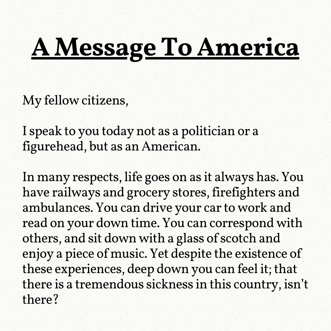 A message to you all.
