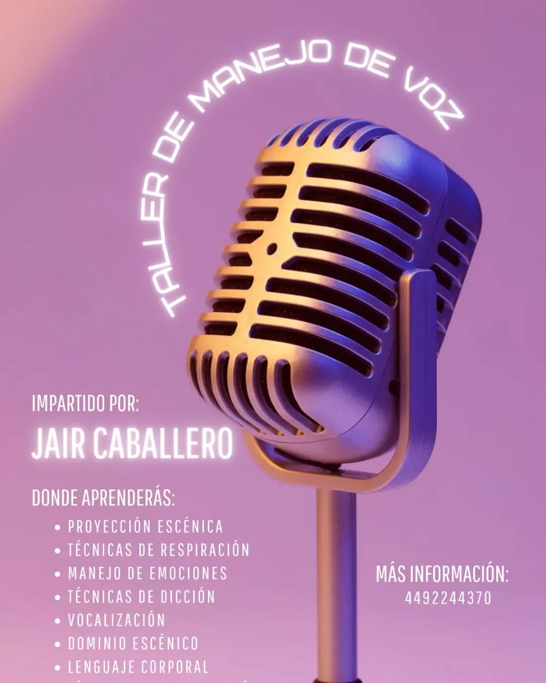 Taller de manejo de voz y emociones en @lacasadelnoseque
Aprende a utilizar al máximo el potencial de tu voz entendiendo y sintiendo tus emociones
Más información por DM
#voz #tallerdevoz #emociones #elartedehablar #aguascalientes #diccion