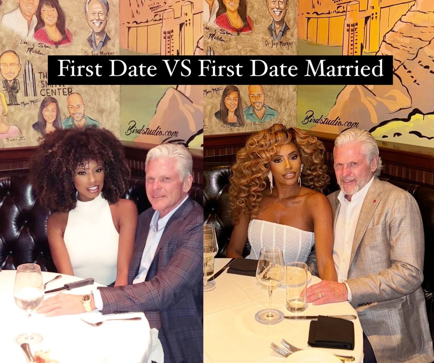 First Date VS First Date Married. #softlife #spoiledwife #agegapcouple #agegapmarriage #levelupjourney #agegap #agegapromance #swirllife #swirllove #hardwigsoftlife #blackwomeninluxury💕 #sprinklesprinkle #interracialcouple #interraciallove #interracialcouples #interracialcouple #newlymarried #mrandmrs. Makeup by @alexxalexxis dress @meshki Hair @designertresses
