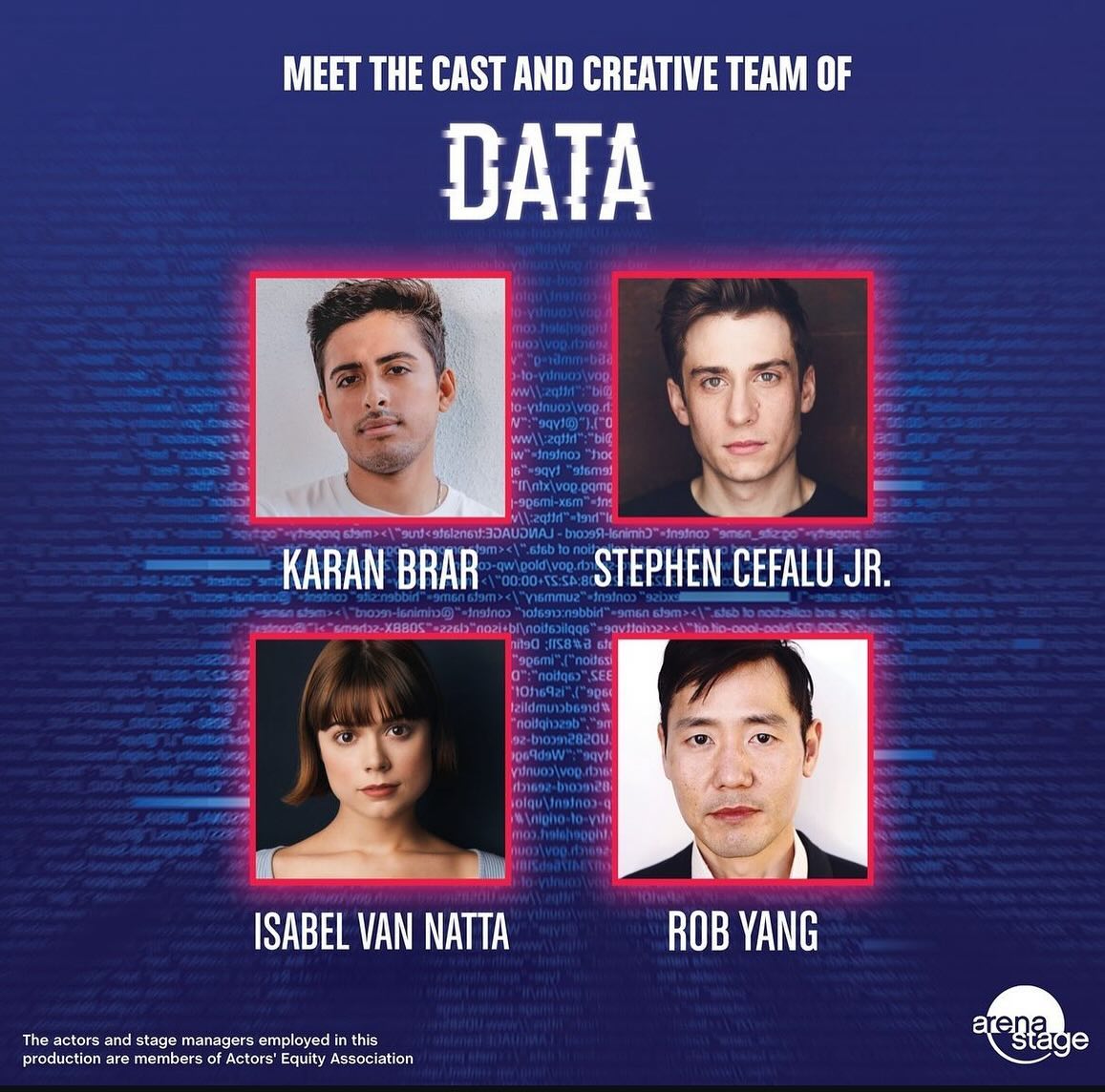 Really excited to share that I’m making my theatrical debut + taking on my first leading role :’)
Come check us out at @arenastage starting October 31st in Washington, D.C. !!
Grab your tickets at: arenastage.org/data
*****
Data follows Maneesh, an entry-level programmer at Athena Technologies. Content with working in the low-stress environment of User Experience, Maneesh faces a crisis of conscience when he is transferred to the central Data Analytics team and learns the true nature of Athena’s highly controversial and secretive work.