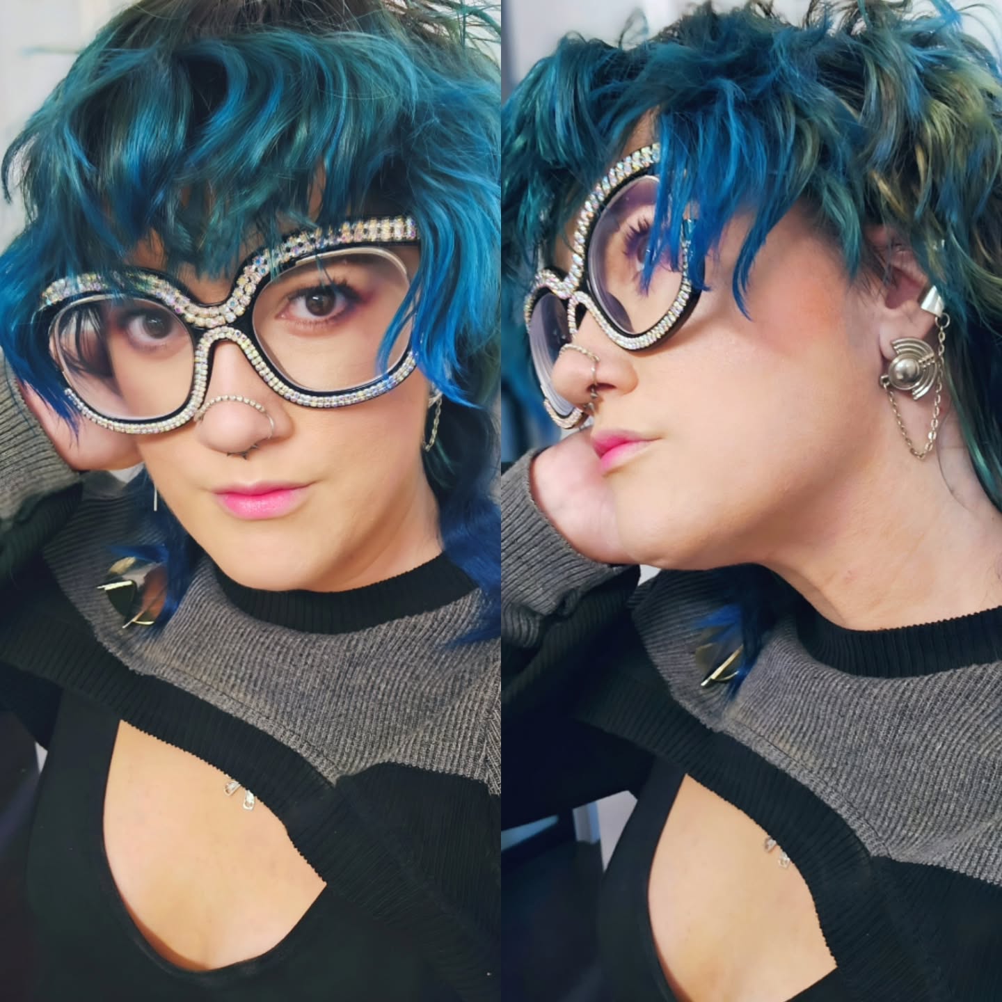 For some reason I decided to Star Trek my Thanksgiving. Bonus how Luci feels about the holiday.
Dress and bolero from @elhofferdesign
#started #ds9 #deepspacenine #tortie #tortiesofinstagram #mullet #pixie #bluehair #tealhair #glasses