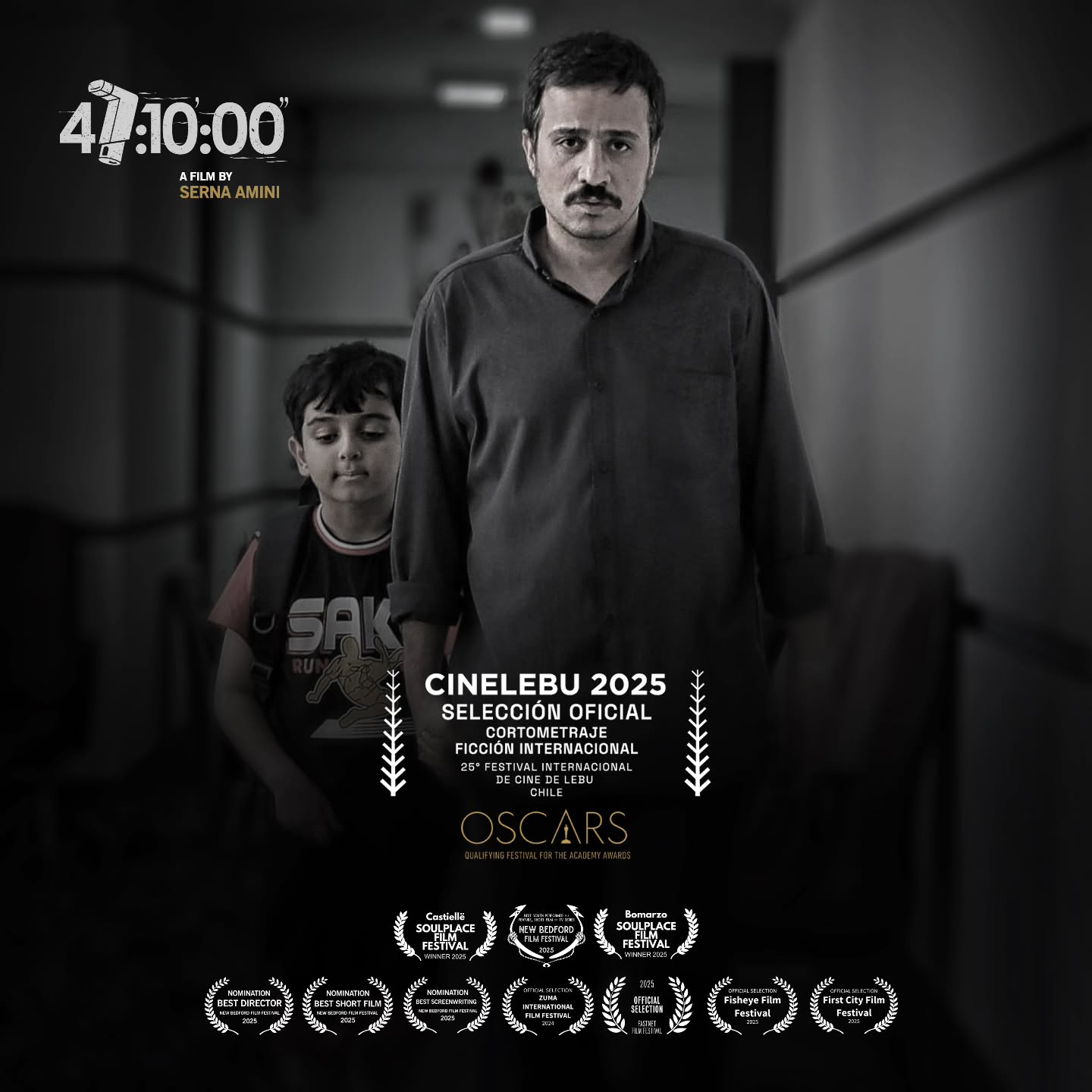 فيلم كوتاه ‘۴۷:۱۰’
به جشنواره 《CINELEBU》مورد تایید آکادمی اسکار راه یافت .
این فیلم کوتاه به كارگردانى سرنا امينى و تهيه کنندگی حسين سليمانى به ۲۵ امین دوره جشنواره لبو شیلی، راه یافت. این جشنواره مورد تایید آکادمی اسکار و جوایز گویا (اسپانیا) می باشد ویکی از معتبرترین فستیوال های آمریکای جنوبی است که در تاریخ ۲۲ الی ۳۰ آپریل ۲۰۲۵ در کشور شیلی برگزار میگردد.
این فیلم پیش از این برنده ی
جایزه بهترین کارگردانی ،جایزه ویژه هیأت داوران ، جایزه بهترین بازیگر کودک از فستیوال های :
(bomarzo soulplace filmfest)
(Castielle Soulplace filmfest)
(New Bedford Filmfest)
شد و همچنین
نامزدی در ۳ بخش بهترین کارگردانی ، بهترین فیلمنامه بهترین فیلم کوتاه از فستیوال
(New Bedford Film festival)
را دارد .
عوامل فیلم :
کارگردان : سرنا امینی
تهیهکننده: حسین سلیمانی
تهیه کننده مشترک : امین شهری
نویسنده : یزدان کاظمی
( خانه نگارش دوستان )
مدیر فیلمبرداری: مهدی رضایی | مشاور کارگردان: امیر احمد انصاری | تدوین: مهیار بهمنش | آهنگساز: پیام آزادی
صدابردار: میلاد ملکی | طراح و ترکیب صدا: احسان افشاریان
طراح گریم: الهه عسگری | طراح صحنه: احمد لطفی | طراح لباس: مهراسا بوالحسنی |
اصلاح رنگ و نور : مهران دوستی |عکاس: مهسا زرینجویی | دستیار کارگردان: مرضیه زرتشت | مجری طرح: حامد مختاری | دستیار دوم کارگردان : امیر فرهادی | منشی صحنه: نفس اصولی
گروه چهرهپردازی: مریم نصرالهی | گروه کارگردانی : محمدرضا گشانی، مریم محمدزاده | تصویربردار و عکاس پشتصحنه: صدرا خیابانی | دستیار صدابردار: مسلم عبدالهی
طراح پوستر: سینا افشار
⸻
بازیگران:
حسین سلیمانی، کیا شاه تنگستانی پور، پویا بیگی، رومینا نیکاندیش، آریسا پیامشاد
📢 پخش بینالملل: امیرحسین حاتمی (سیمرغ)
@simorghfilmco
_______
@serna_amini
@hosseinsoleimani
@amin__shahrii
@yazdan_kazemi
@amirahmad_ansari
@mehdi.rezaaee
@doustimehran
@hamedmukhtari
@mahyar.behmanesh
@payam.azadiii
@elaheh.asgarii
@miladmaleki
@sinaafshar_
@kiaashaah
@ehsanafn
@amir_frd_
@romina_nikandish
@maryammnasrollahi
@amirhossein__hatami
@marziezartosht
@mahsa_zarrinjooee
@mehrasabolhasani
@nafas.osouli
@sadra.khiabanian
@doostanstudio
@cinelebu