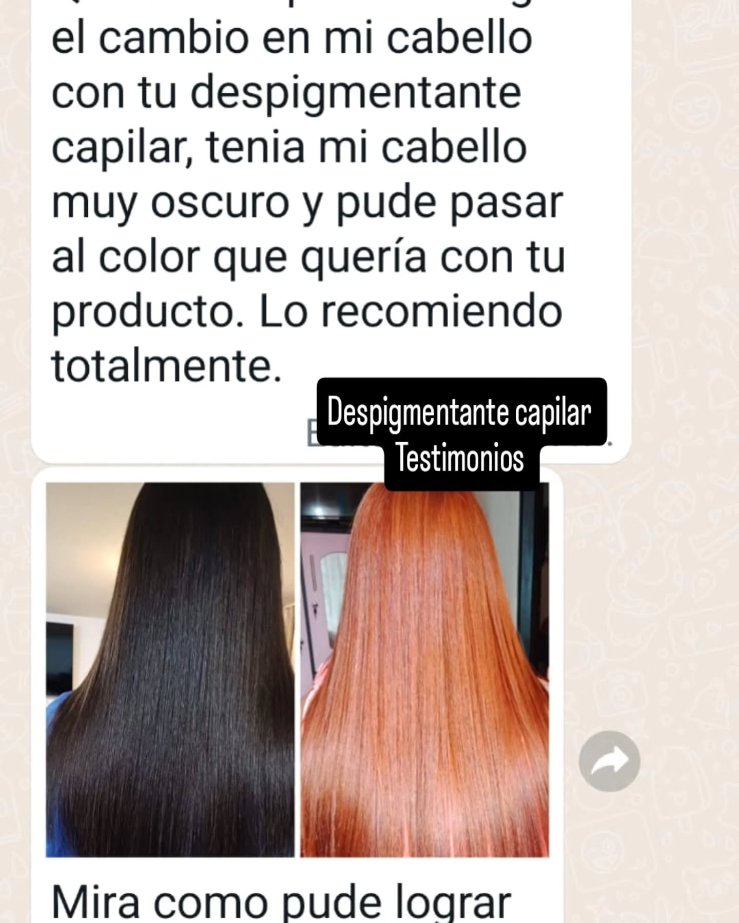 Testimonios del Despigmentante capilar
Wapp:3012925810 -3002236904