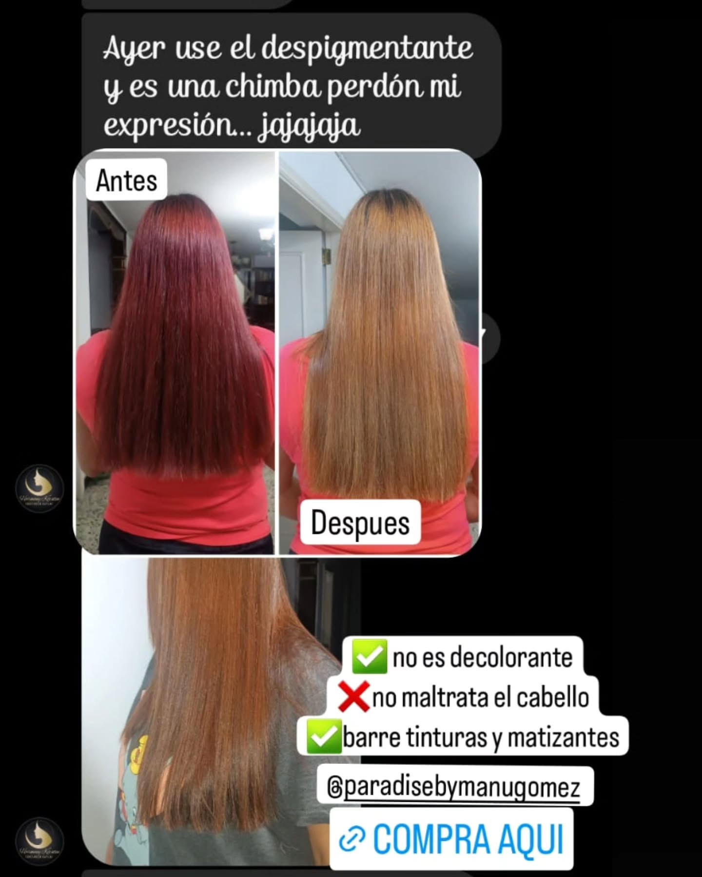 Resultados del despigmentante capilar
Wapp :3012925810 3002236904
Envíos sin costo