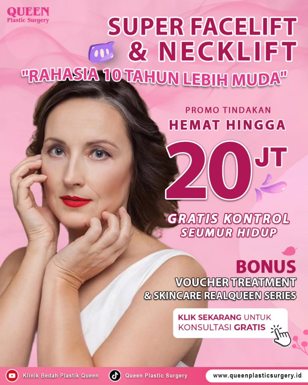 Kembali Muda 10 Tahun dengan Super Facelift & Necklift dari Queen Plastic Surgery!
Rahasia tampil awet muda dan bebas kerutan kini ada di tanganmu! Dengan Super Facelift & Necklift di Queen Plastic Surgery, kamu bisa merasakan kulit wajah dan leher yang lebih kencang, halus, serta terlihat 10 tahun lebih muda!
Tindakan ini ditangani oleh tim dokter bedah plastik profesional dan berpengalaman, menggunakan teknik terbaik untuk hasil yang alami dan memukau.
Dapatkan PROMO HEMAT hingga Rp 20 JUTA!
Plus, nikmati GRATIS KONTROL SEUMUR HIDUP dan BONUS VOUCHER TREATMENT & SKINCARE REALQUEEN SERIES untuk perawatan pasca-operasi yang maksimal.
Jangan biarkan kerutan mengganggu penampilanmu. Wujudkan wajah yang lebih segar dan youthful sekarang juga!
KLIK LINK DI BIO SEKARANG UNTUK KONSULTASI GRATIS!
Atau hubungi kami melalui DM.
📍 Kunjungi Klinik Bedah Plastik Queen
#Facelift #Necklift #SuperFacelift #AwetMuda #AntiAging #BedahPlastik #KlinikKecantikan #KlinikBedahPlastikQueen #QueenPlasticSurgery #PeremajaanWajah #WajahKencang #BebasKerutan #PromoKecantikan #TransformasiKecantikan #KecantikanWajah #Estetika #PerawatanWajah #YouthfulSkin #SkinGoals